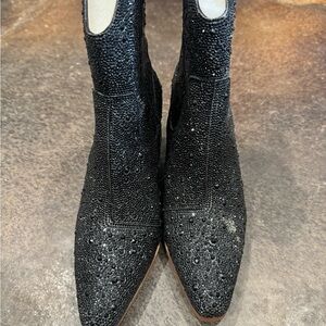 Betsy Johnson Diva Rhinestone Western Cowboy Booties 10